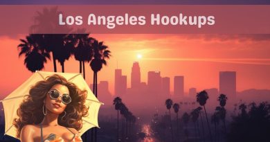 Illustration of a woman in sunglasses under a parasol in front of the downtown Los Angeles skyline at sunset, with palm trees lining a boulevard.