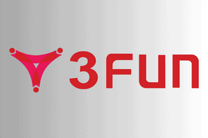 3Fun logo in red with a three-point icon
