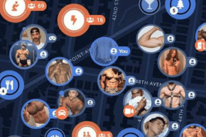 Sniffies live map interface showing nearby users
